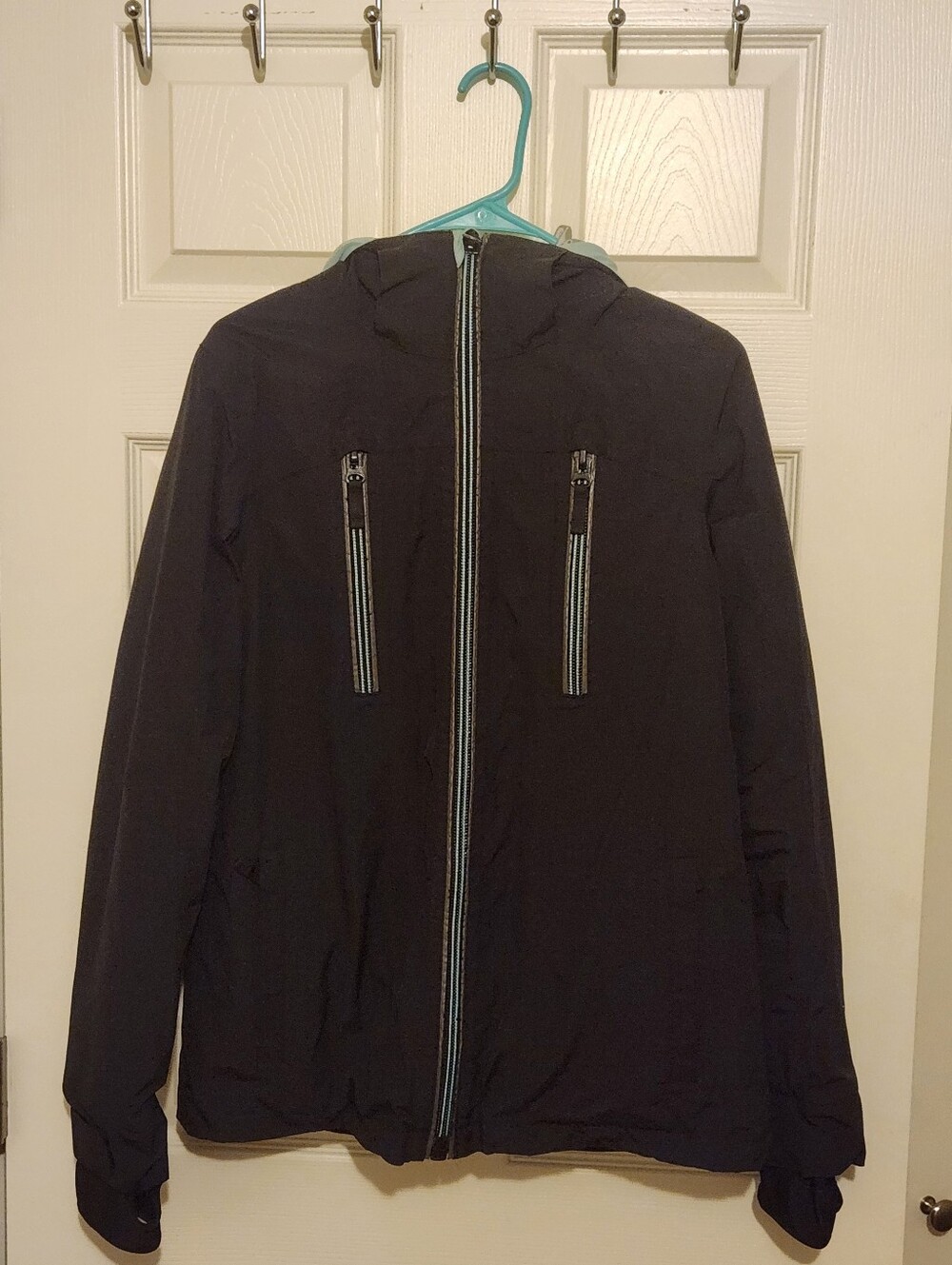Burton Women Medium Black Hooded Windbreaker